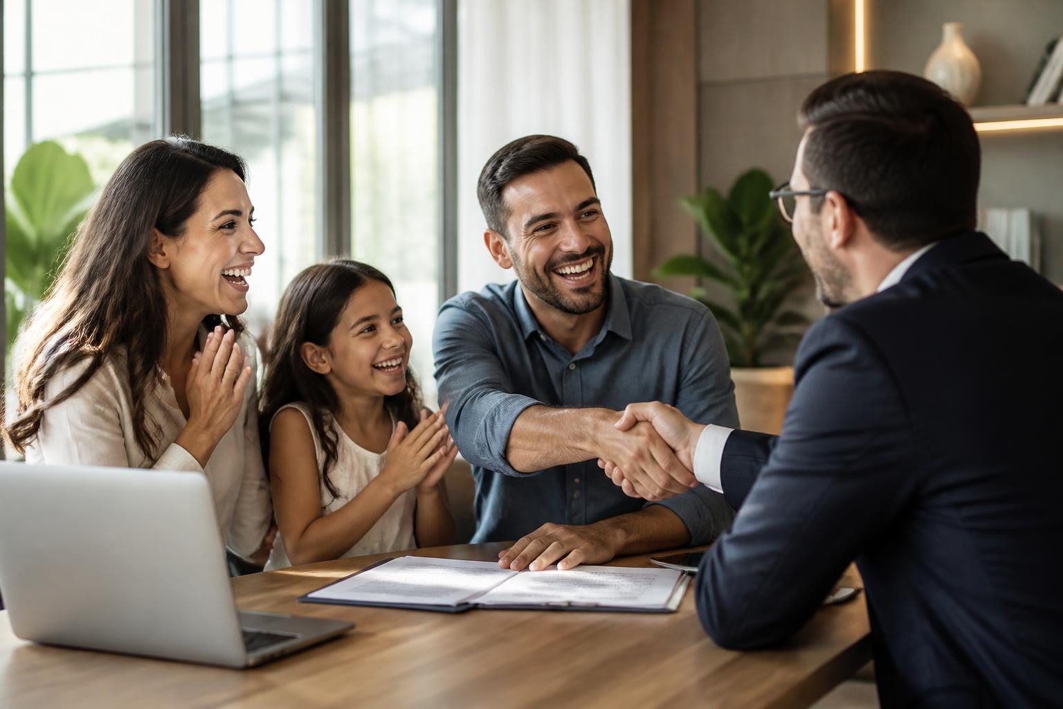 Família comemorando conquista realizada com a PHB.